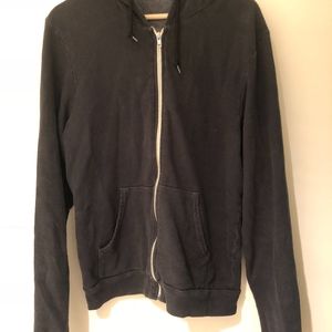 American Apparel Mens black zip up hoodie Medium